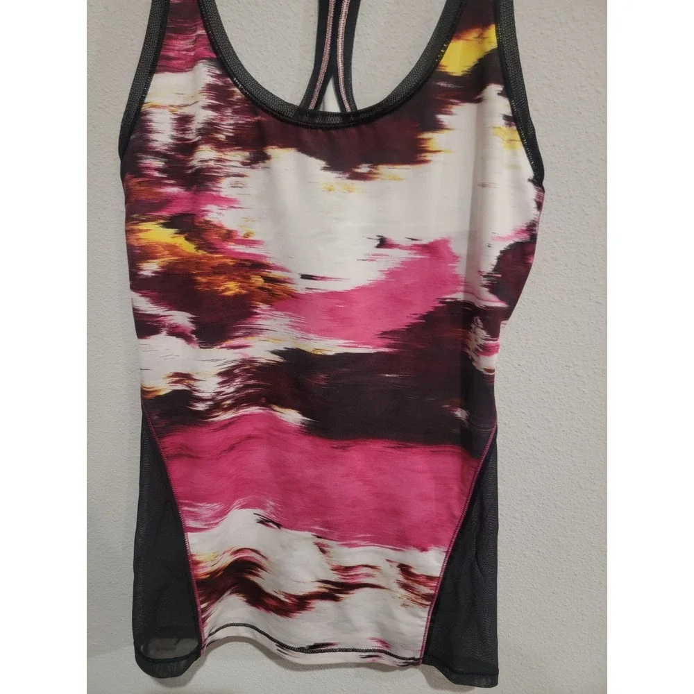 Lululemon Back Mesh Singlet Racerback Tank Top Sz Small 6‎ ? Multicolor Black